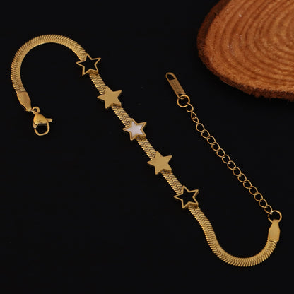 Celestial Star Charm Snake Chain Bracelet