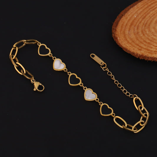 Golden Heart Charm Bracelet