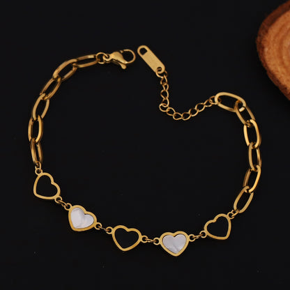 Golden Heart Charm Bracelet