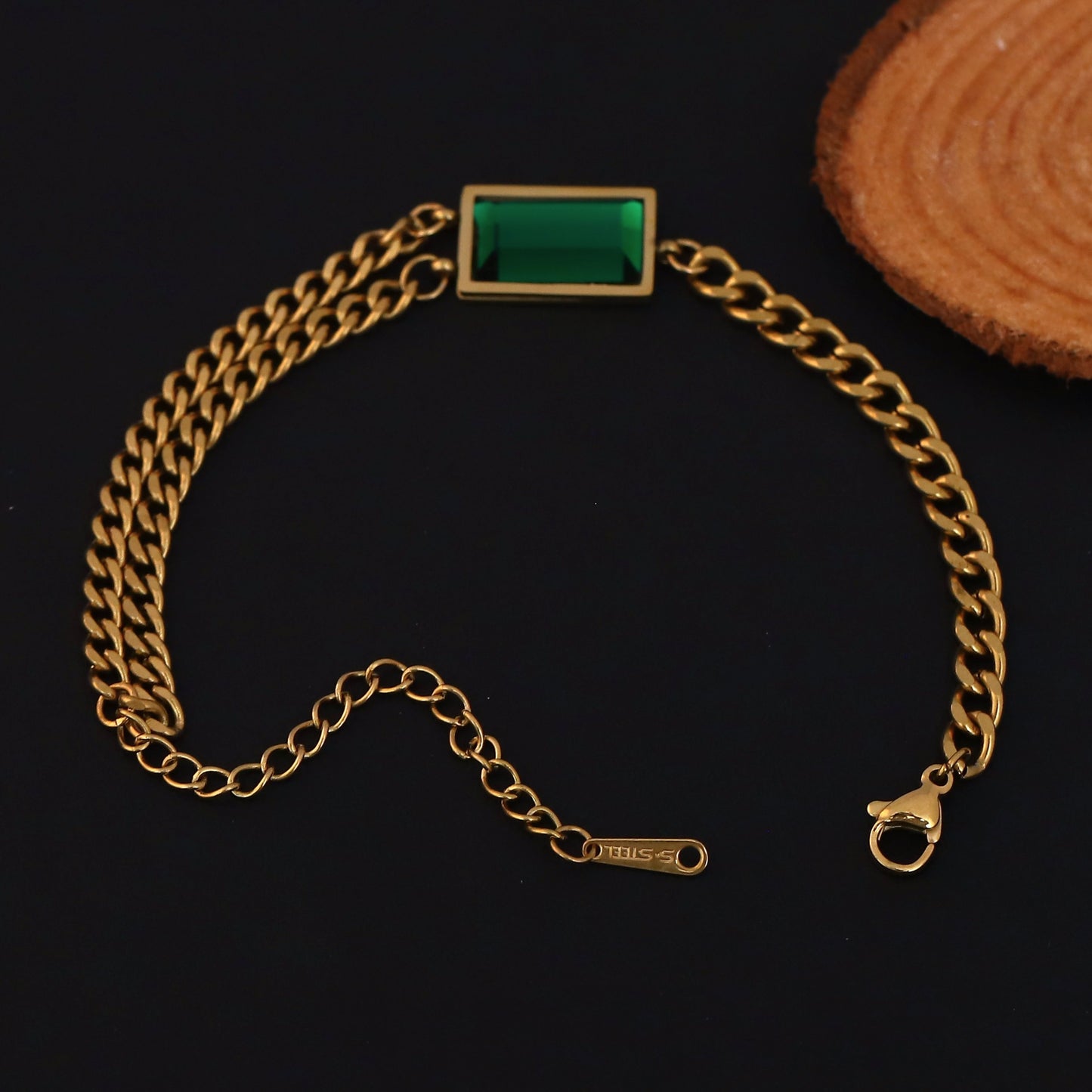 Emerald Chain Bracelet