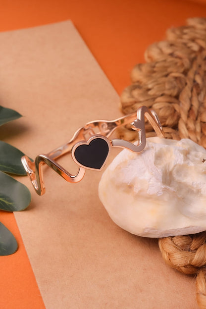 Heartbeat Black Heart Bracelet